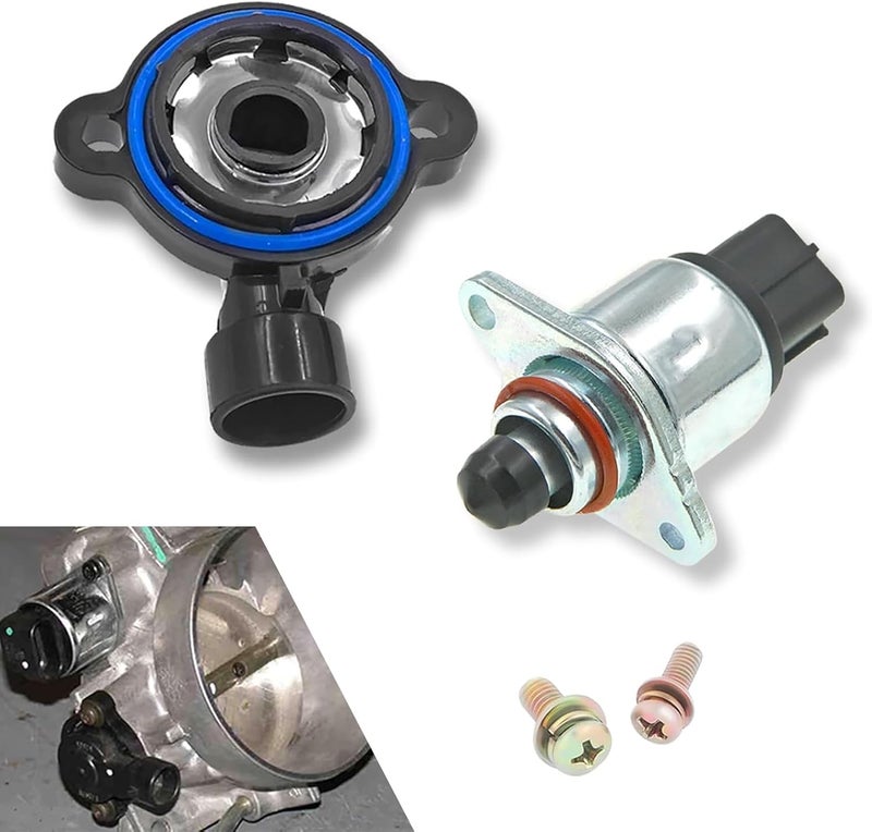 Zeathery Throttle Position Sensor Idle Air Control Valve, Retrofit Sensor #17113625 Control Valve #17113598, Compatible with Buick Chevrolet (Silver & Black) - Image 1